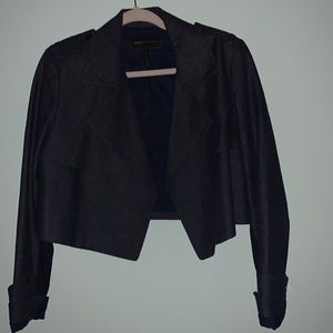 BCBG cropped denim jacket, size M. Like new.